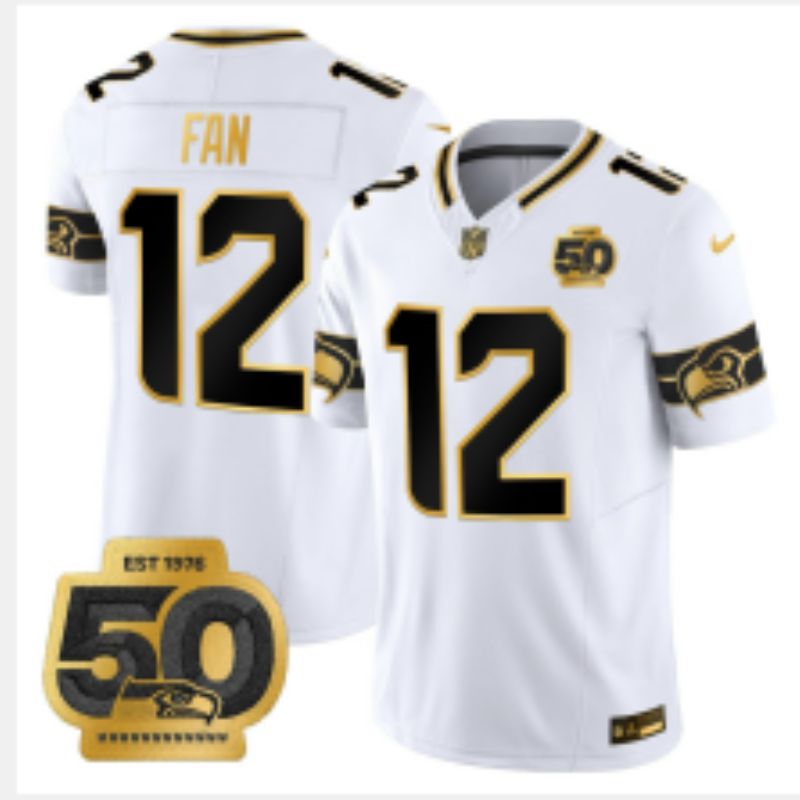 Men 2026 Seattle Seahawks #12 Fan White gold 3th generations Nike Limited NFL Jersey style 003->seattle seahawks->NFL Jersey